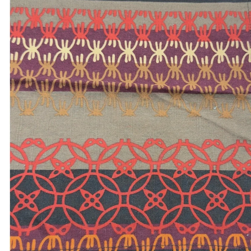 Crate & Barrel Marguerite Henna Cotton Napkins Set of 8 Boho Geometric 21x21